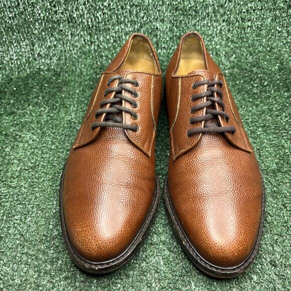 Ferragamo Mens Size 8 EE Leather Lug Sole Oxfords Shoes Brown - Insole Swap main image 8